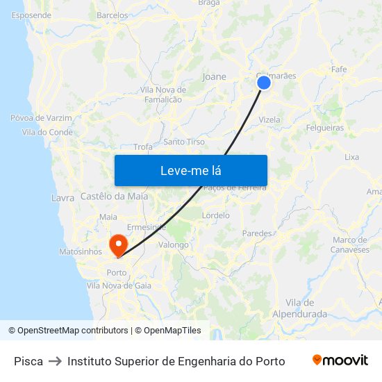 Pisca to Instituto Superior de Engenharia do Porto map
