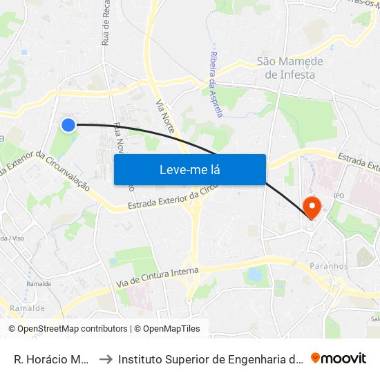 R. Horácio Marçal to Instituto Superior de Engenharia do Porto map