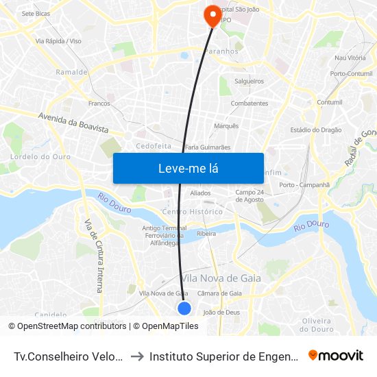 Tv.Conselheiro Veloso da Cruz to Instituto Superior de Engenharia do Porto map