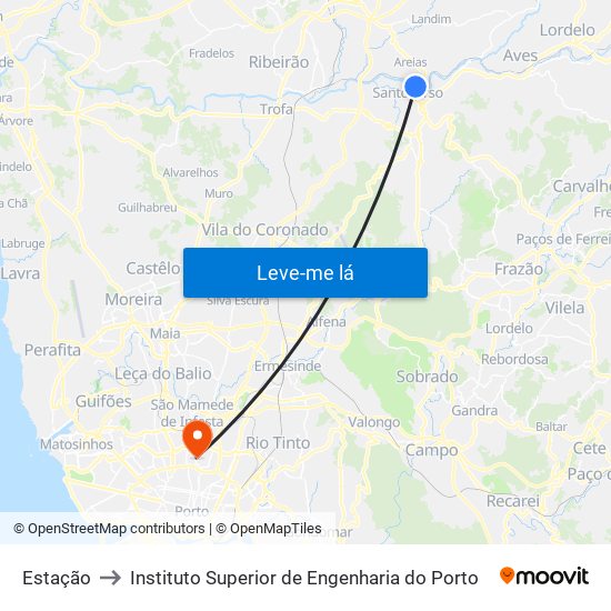 Estação to Instituto Superior de Engenharia do Porto map