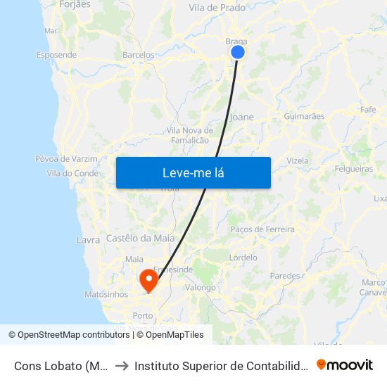 Cons Lobato (Monsenhor Airosa) to Instituto Superior de Contabilidade e Administração do Porto map