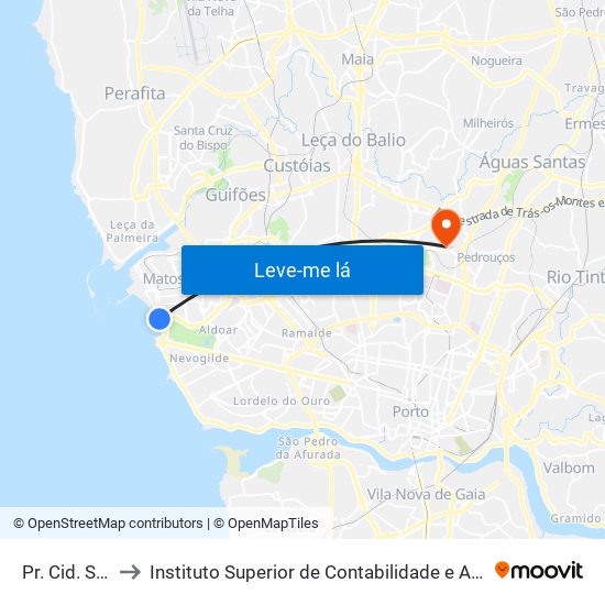 Pr. Cid. Salvador to Instituto Superior de Contabilidade e Administração do Porto map