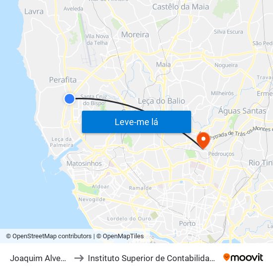 Joaquim Alves da Silva (Sul) to Instituto Superior de Contabilidade e Administração do Porto map