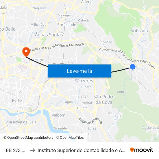 EB 2/3 Campo to Instituto Superior de Contabilidade e Administração do Porto map