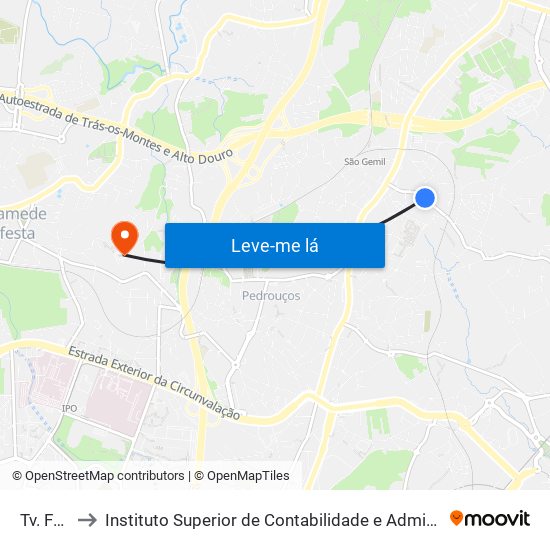 Tv. Forno to Instituto Superior de Contabilidade e Administração do Porto map