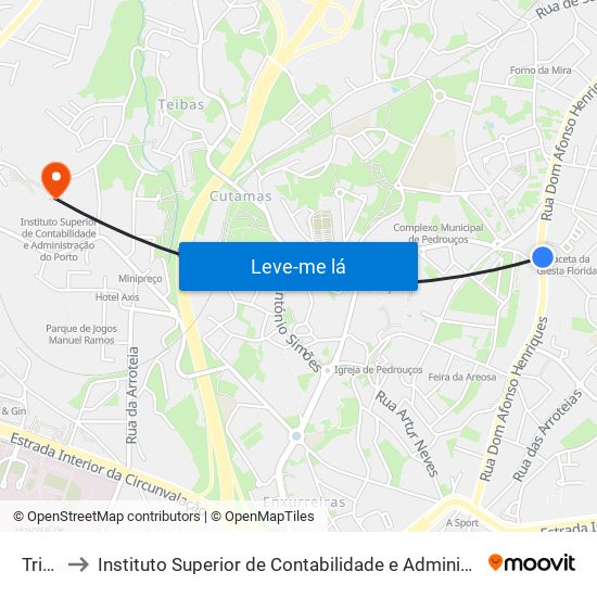 Triana to Instituto Superior de Contabilidade e Administração do Porto map