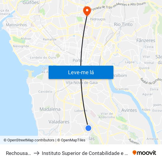 Rechousa - Molim to Instituto Superior de Contabilidade e Administração do Porto map
