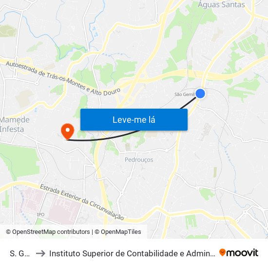 S. Gemil to Instituto Superior de Contabilidade e Administração do Porto map