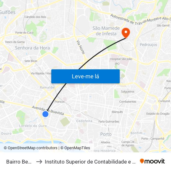 Bairro Bessa Leite to Instituto Superior de Contabilidade e Administração do Porto map
