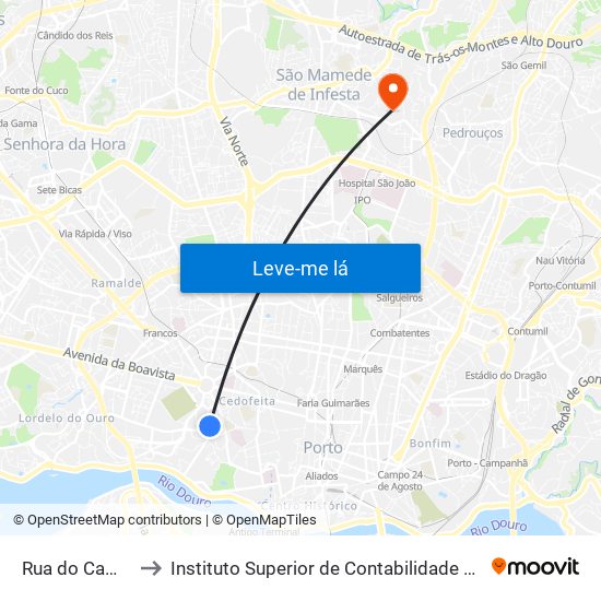 Rua do Campo Alegre to Instituto Superior de Contabilidade e Administração do Porto map