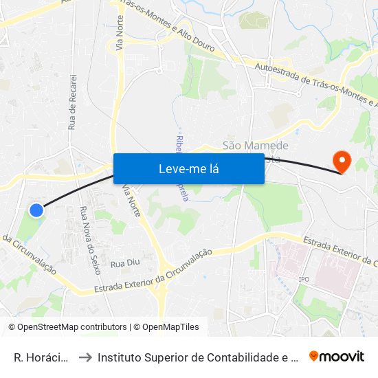 R. Horácio Marçal to Instituto Superior de Contabilidade e Administração do Porto map