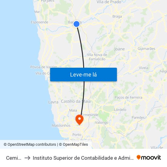 Cemitério to Instituto Superior de Contabilidade e Administração do Porto map