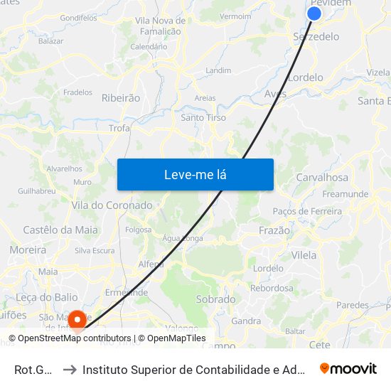 Rot.Gondar to Instituto Superior de Contabilidade e Administração do Porto map