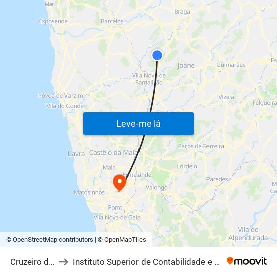 Cruzeiro da Quinta to Instituto Superior de Contabilidade e Administração do Porto map