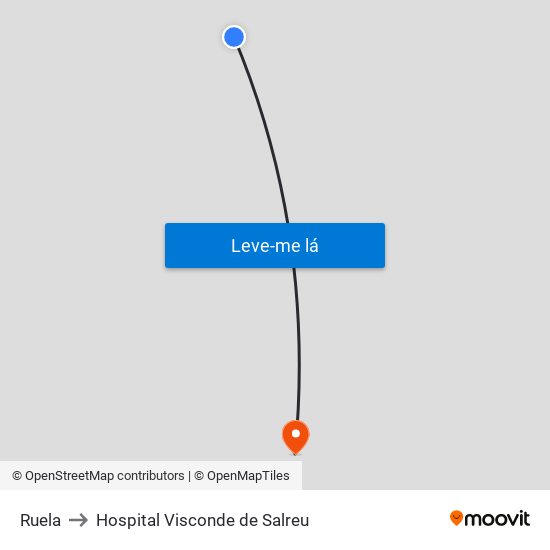 Ruela to Hospital Visconde de Salreu map