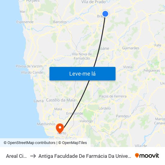 AREAL CIMA III to Antiga Faculdade De Farmácia Da Universidade Do Porto map