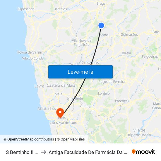 S Bentinho Ii (Carreiro) to Antiga Faculdade De Farmácia Da Universidade Do Porto map
