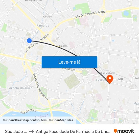 São João Bosco to Antiga Faculdade De Farmácia Da Universidade Do Porto map