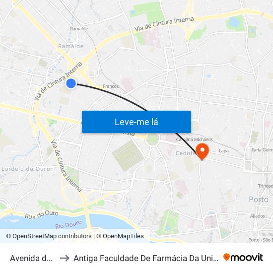 Avenida do Bessa to Antiga Faculdade De Farmácia Da Universidade Do Porto map