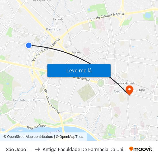 São João de Brito to Antiga Faculdade De Farmácia Da Universidade Do Porto map