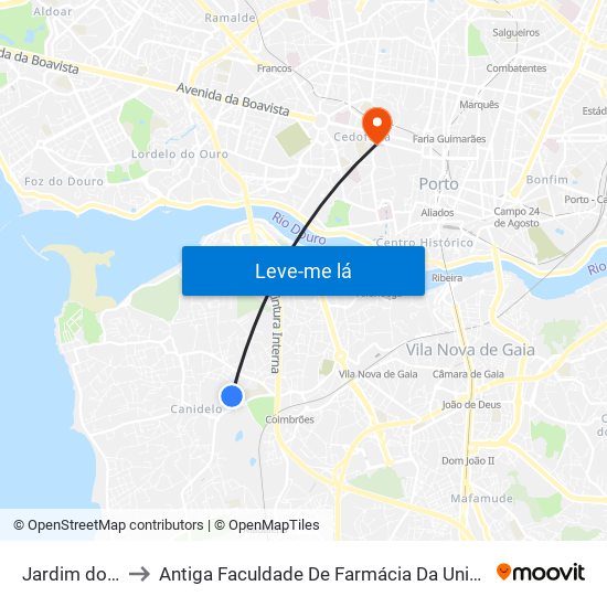 Jardim do Meiral to Antiga Faculdade De Farmácia Da Universidade Do Porto map