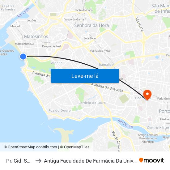 Pr. Cid. Salvador to Antiga Faculdade De Farmácia Da Universidade Do Porto map