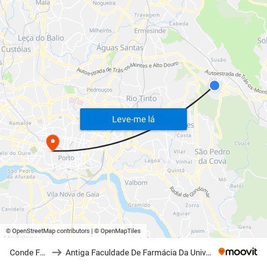Conde Ferreira to Antiga Faculdade De Farmácia Da Universidade Do Porto map