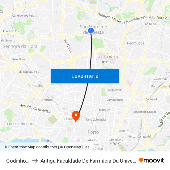 Godinho Faria to Antiga Faculdade De Farmácia Da Universidade Do Porto map