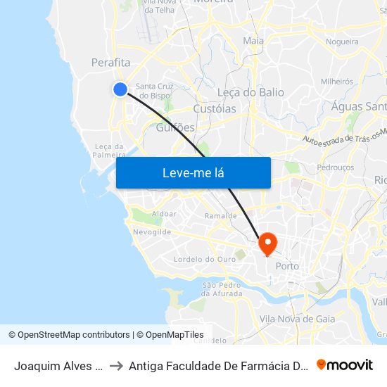 Joaquim Alves da Silva (Sul) to Antiga Faculdade De Farmácia Da Universidade Do Porto map