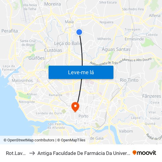 Rot.Lavrador to Antiga Faculdade De Farmácia Da Universidade Do Porto map