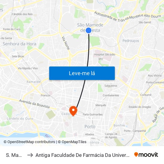 S. Mamede to Antiga Faculdade De Farmácia Da Universidade Do Porto map