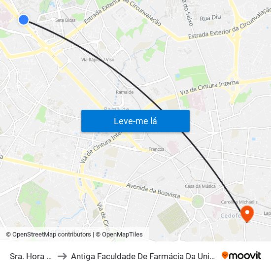 Sra. Hora (Hiper) to Antiga Faculdade De Farmácia Da Universidade Do Porto map
