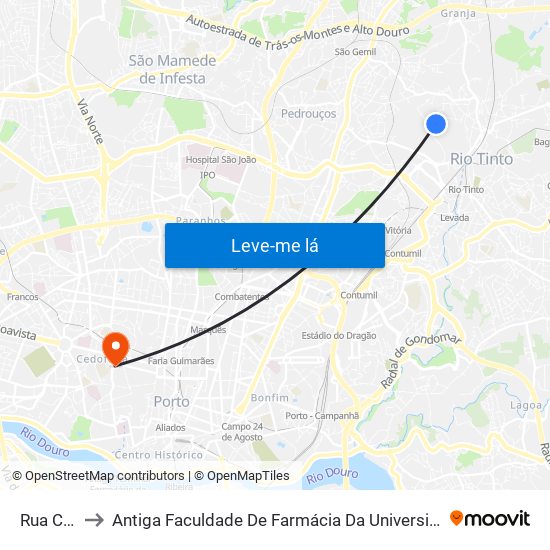 Rua Casal to Antiga Faculdade De Farmácia Da Universidade Do Porto map