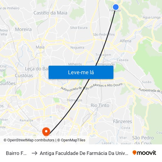 Bairro Folgosa to Antiga Faculdade De Farmácia Da Universidade Do Porto map