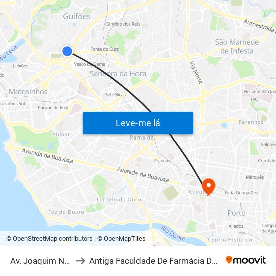 Av. Joaquim Neves Santos to Antiga Faculdade De Farmácia Da Universidade Do Porto map