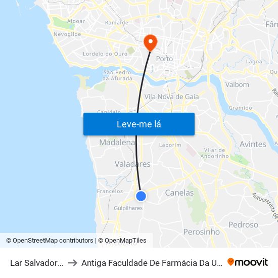 Lar Salvador Brandão to Antiga Faculdade De Farmácia Da Universidade Do Porto map