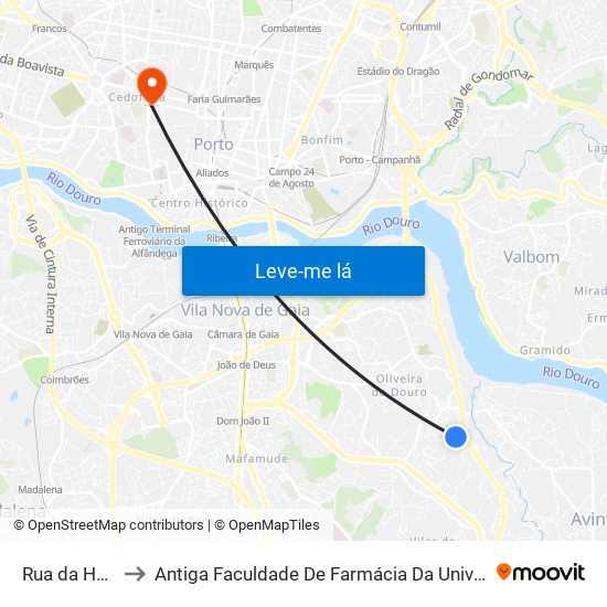Rua da Herdade to Antiga Faculdade De Farmácia Da Universidade Do Porto map