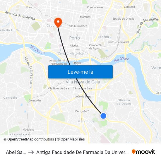 Abel Salazar to Antiga Faculdade De Farmácia Da Universidade Do Porto map