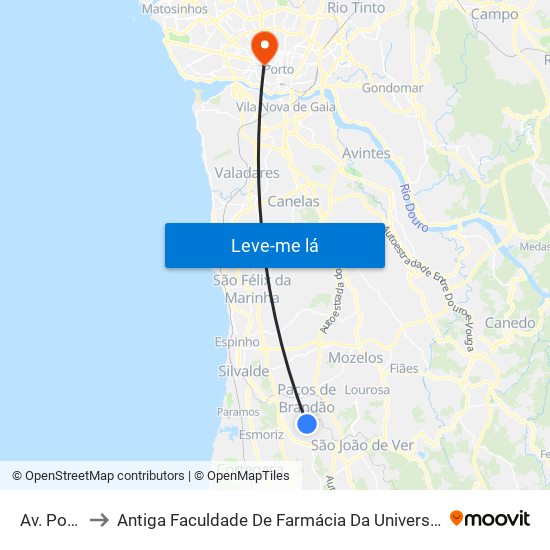 Av. Portela to Antiga Faculdade De Farmácia Da Universidade Do Porto map