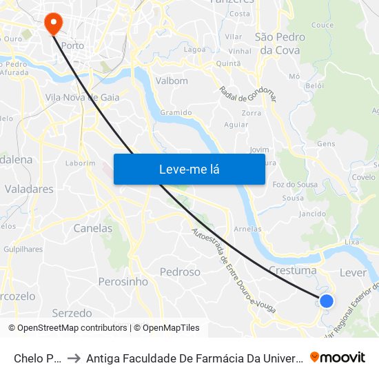 Chelo Póvoa (Lever) to Antiga Faculdade De Farmácia Da Universidade Do Porto map