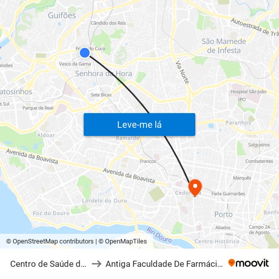 C.Saúde da Sra. Hora to Antiga Faculdade De Farmácia Da Universidade Do Porto map