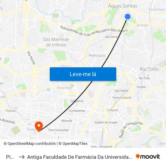 Pícua to Antiga Faculdade De Farmácia Da Universidade Do Porto map