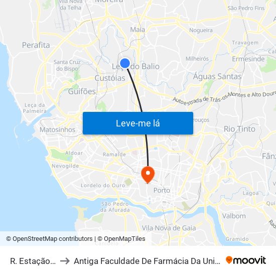 R. Estação Araújo to Antiga Faculdade De Farmácia Da Universidade Do Porto map