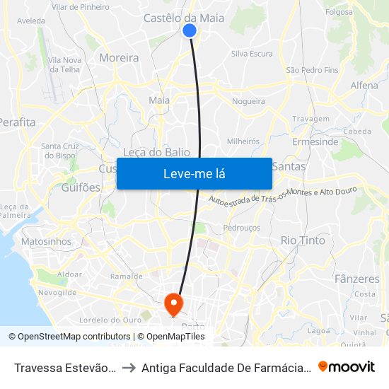 Travessa Estevão de Oliveira Maia to Antiga Faculdade De Farmácia Da Universidade Do Porto map