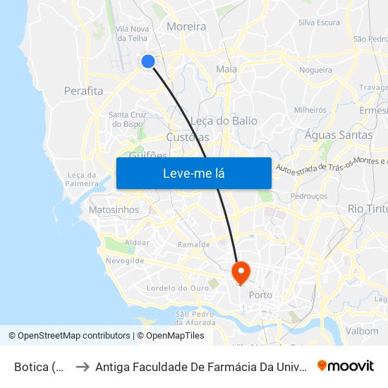 Botica (Metro) to Antiga Faculdade De Farmácia Da Universidade Do Porto map