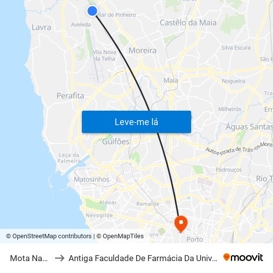 Mota Nascente to Antiga Faculdade De Farmácia Da Universidade Do Porto map