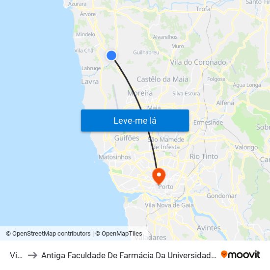 Viso to Antiga Faculdade De Farmácia Da Universidade Do Porto map