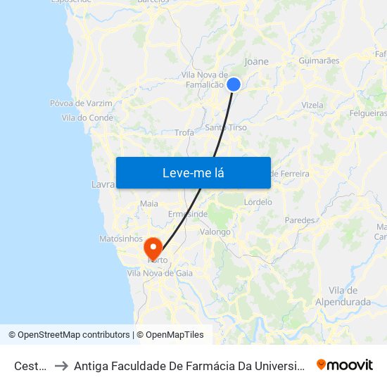 Cesteiro to Antiga Faculdade De Farmácia Da Universidade Do Porto map