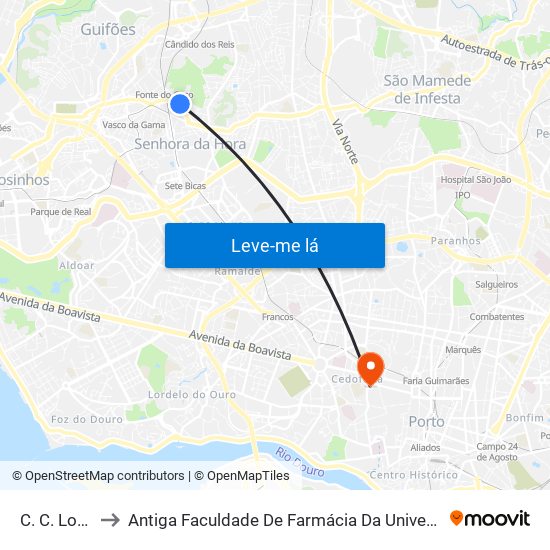C. C. Londres to Antiga Faculdade De Farmácia Da Universidade Do Porto map
