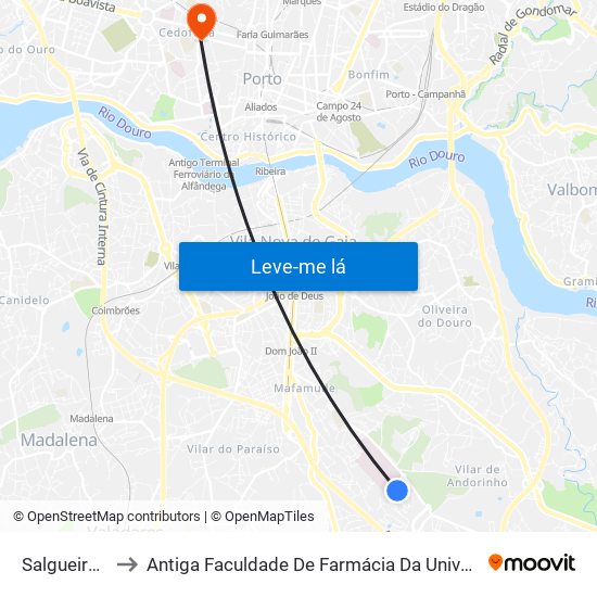 Salgueiro Maia to Antiga Faculdade De Farmácia Da Universidade Do Porto map